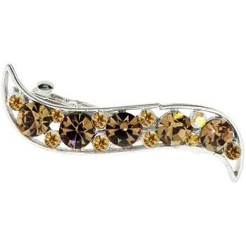 Karen Marie - Large Crystal Wave Barrette - Topaz (1)